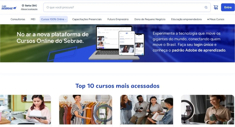 Cursos gratuitos online do Sebrae